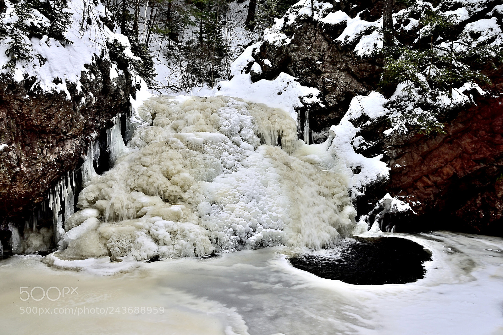 Nikon 1 J5 sample photo. Frozen waterfall photography
