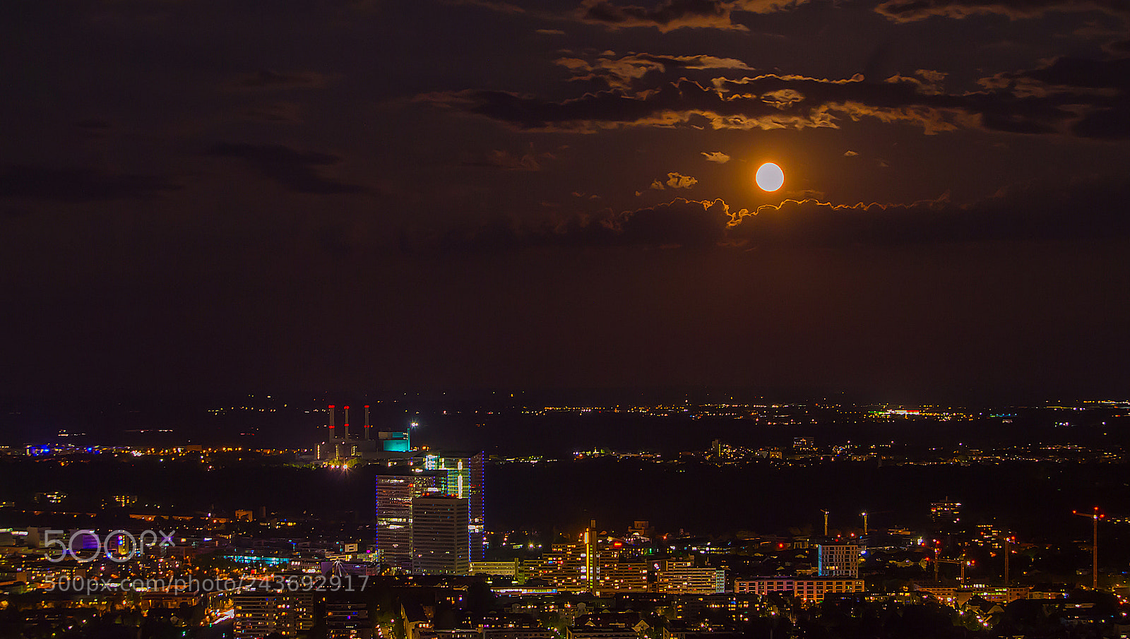 Nikon D3100 sample photo. Full moon over munich photography
