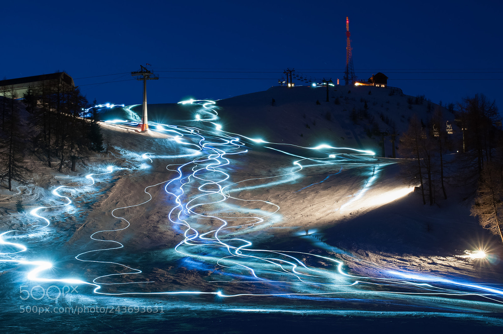 Nikon D90 sample photo. Headlamps on the mountain photography
