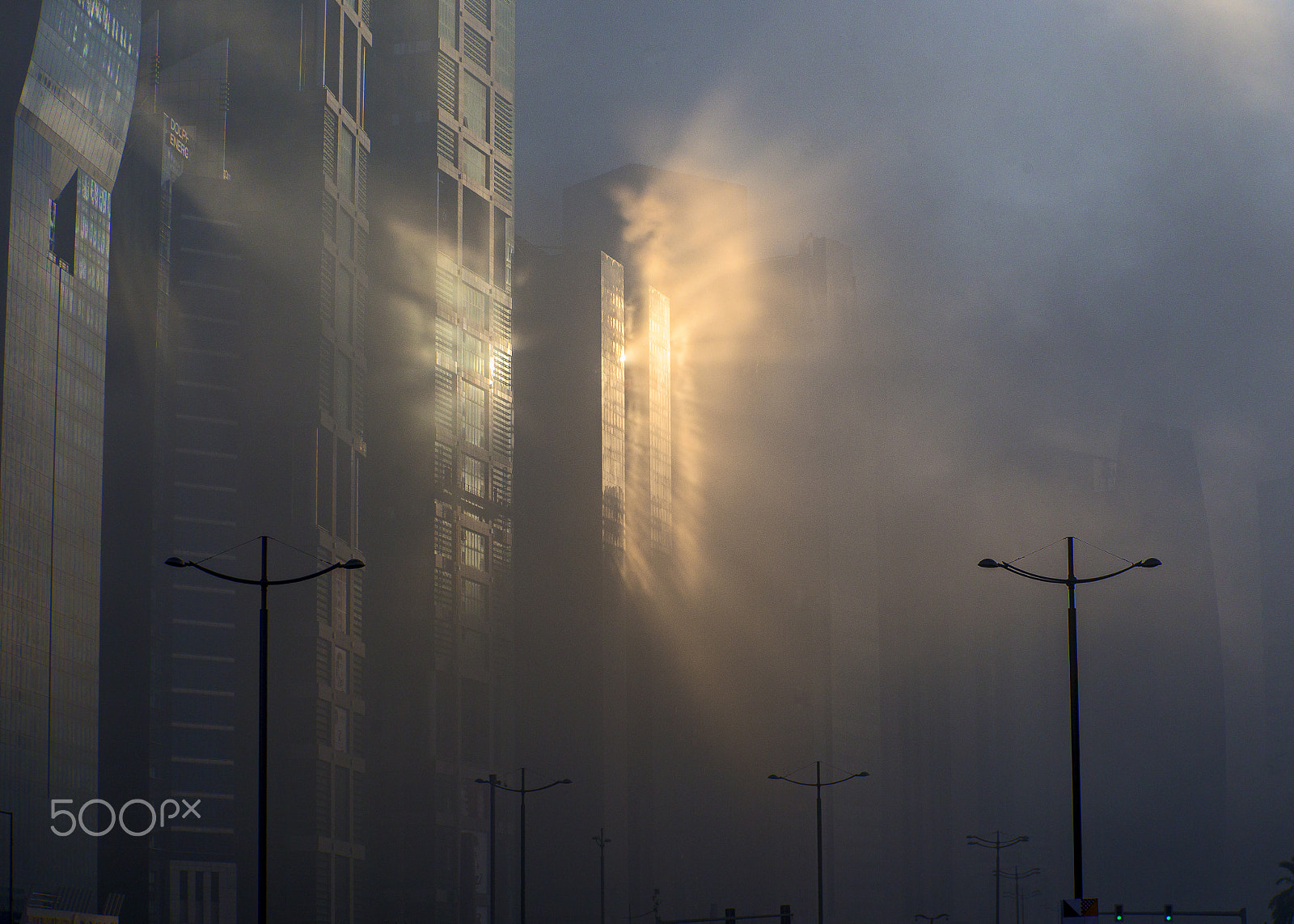 Canon EOS-1D C sample photo. Foggy morning in doha photography