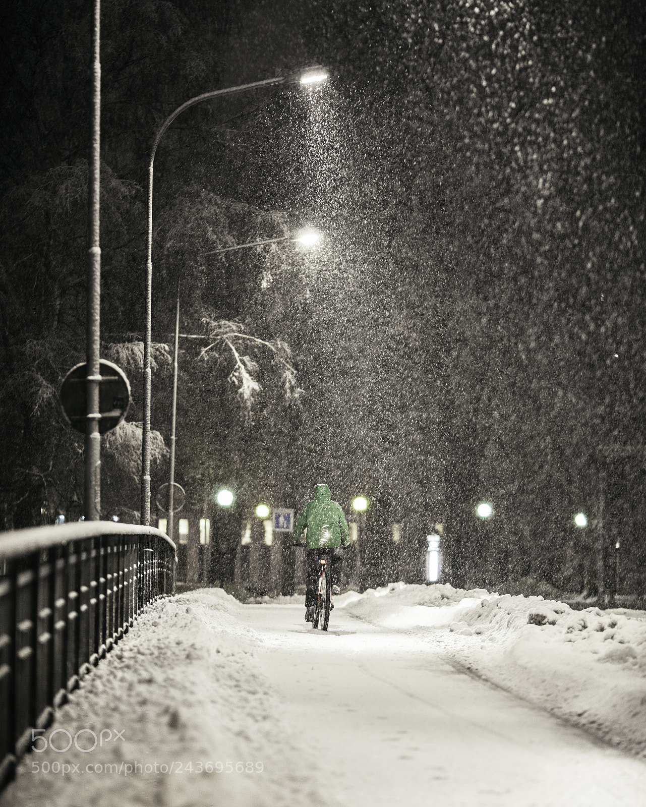 Sony a7R II sample photo. Snowy night photography