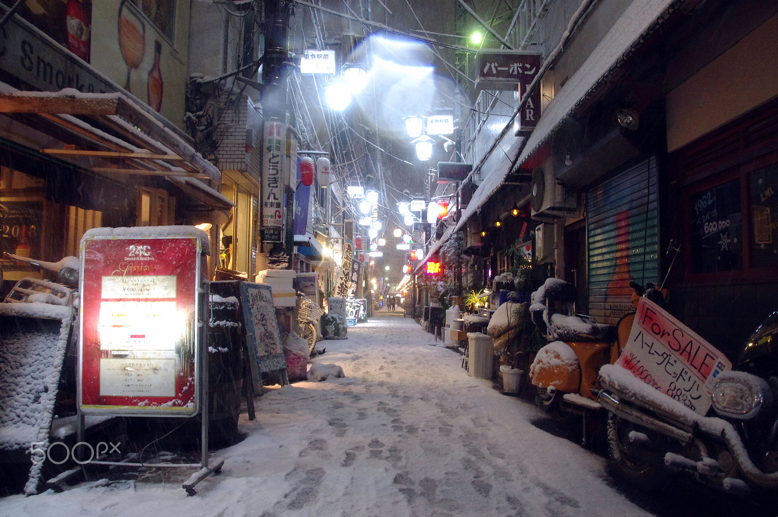 Pentax K-x + Sigma 17-70mm F2.8-4 DC Macro OS HSM sample photo. Snowy local street of tokyo photography