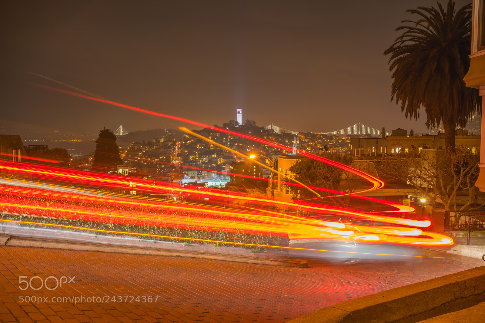 Sony a7R II sample photo. Lombard street at night photography