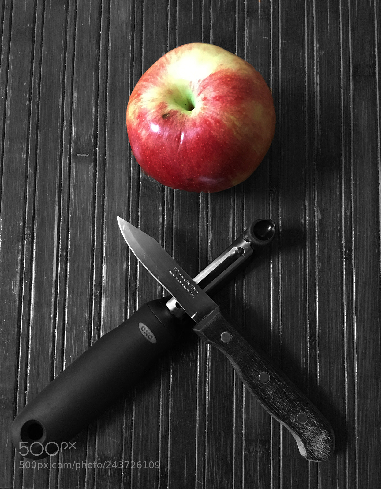 Apple iPhone 6s sample photo. An apple, a peeler photography
