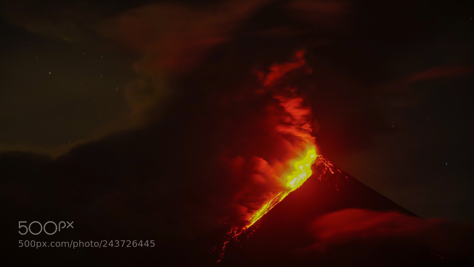 Sony a7R II sample photo. Lava flowing from mayon photography
