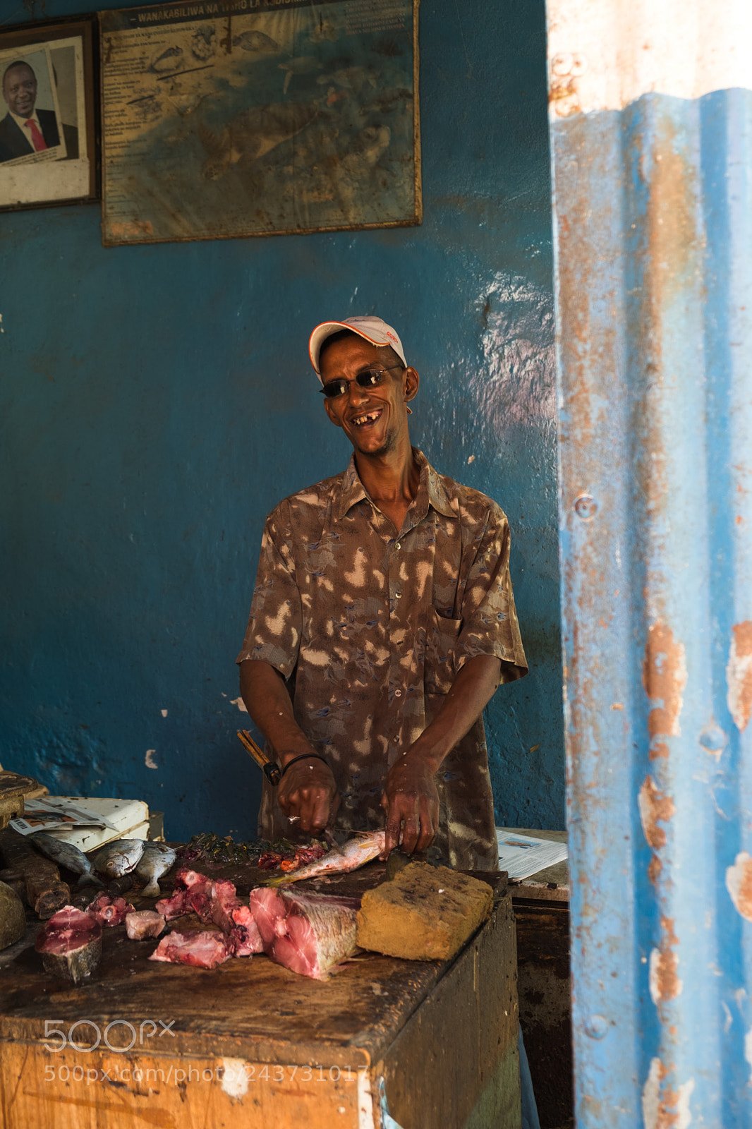 Fujifilm X-T2 sample photo. Fish shop in kenya photography