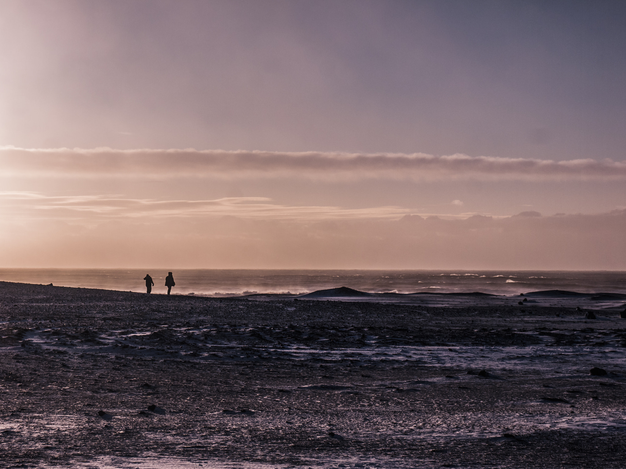 Panasonic Lumix DMC-GF2 sample photo. People at a frozen beach photography