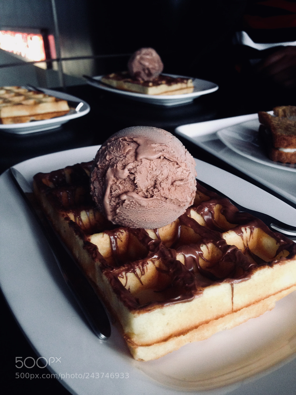 Apple iPhone 5 sample photo. • waffle and ice cream  • photography