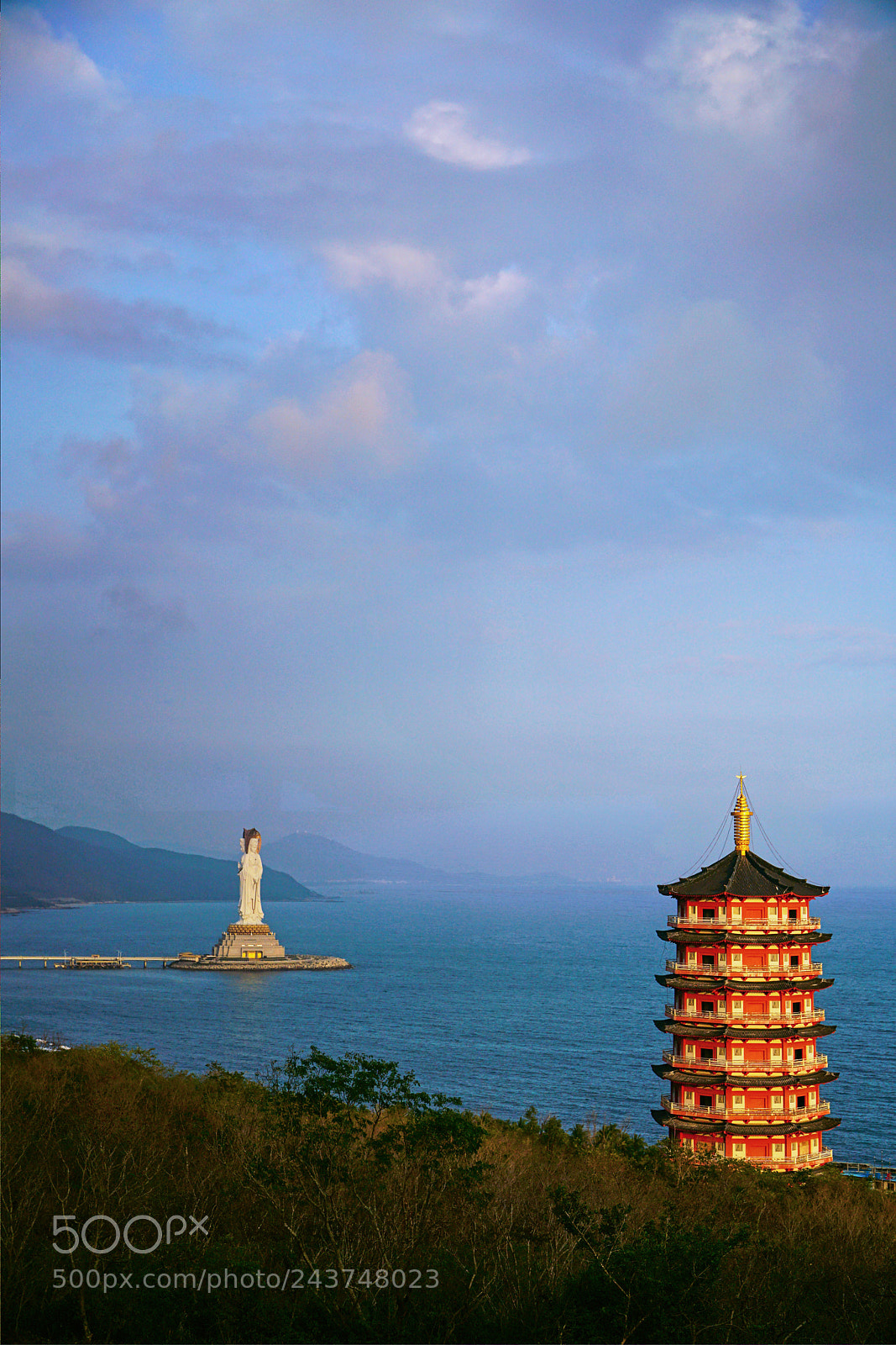 Sony a7R II sample photo. Ovelook of nanshan temple photography
