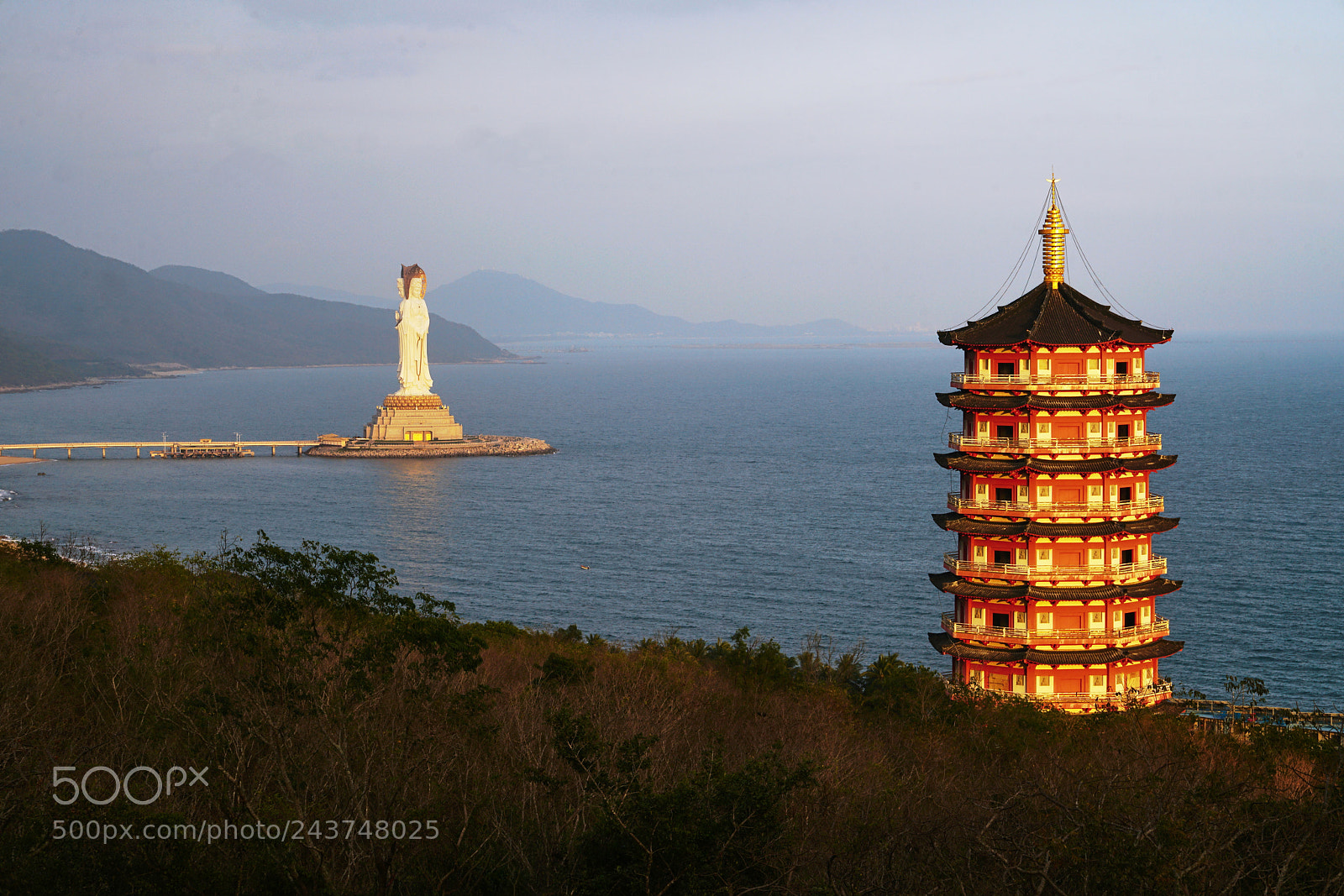 Sony a7R II sample photo. Ovelook of nanshan temple photography