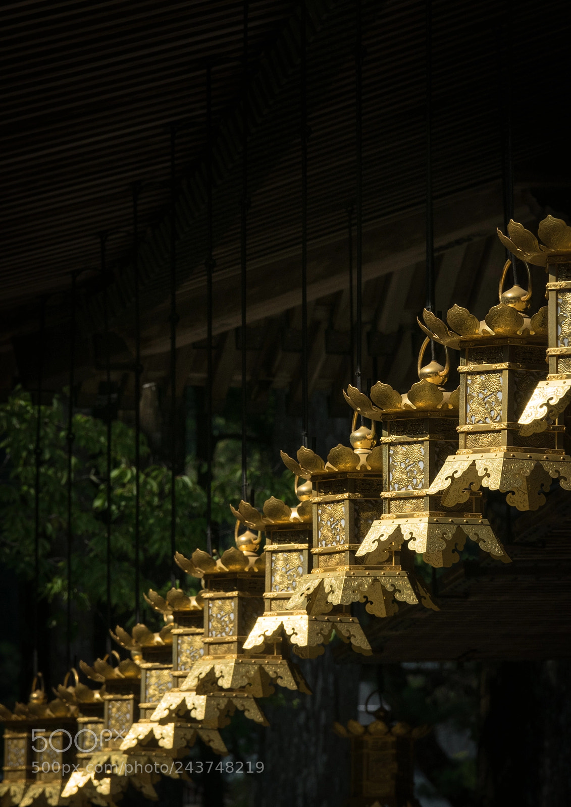 Sony Cyber-shot DSC-RX10 III sample photo. Row of golden lanterns photography