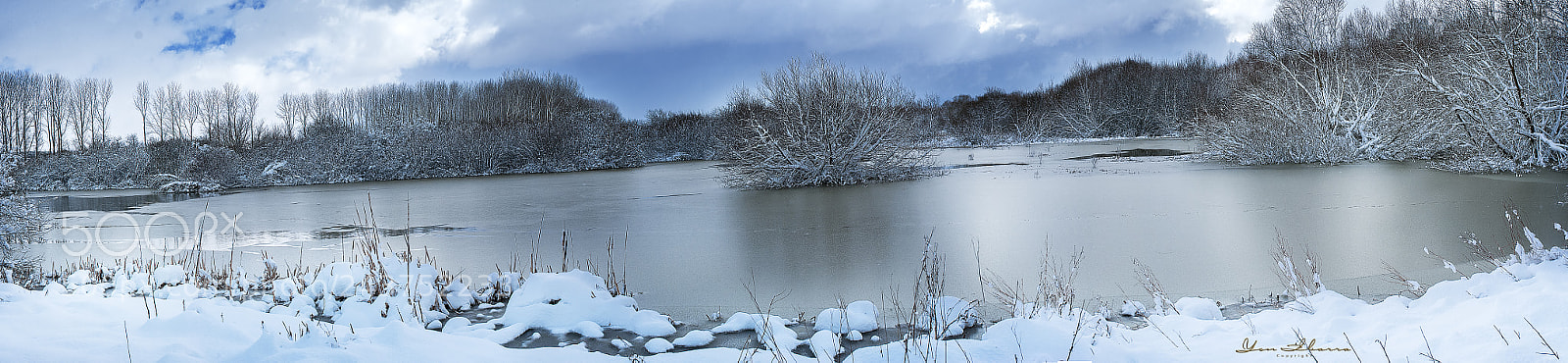 Nikon D80 sample photo. Salburua nieve pano photography