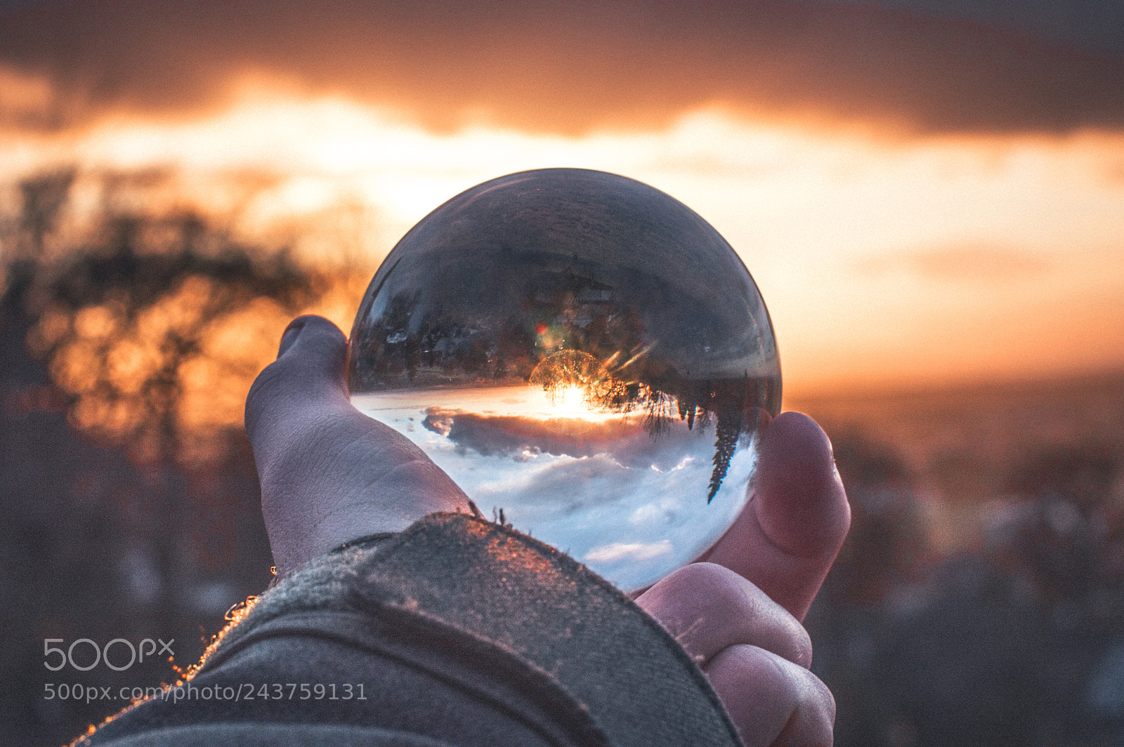 Nikon D3200 sample photo. Sunset through a lensball photography