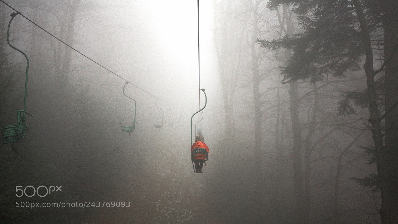 Canon EOS 5D sample photo. Skilift in the fog photography