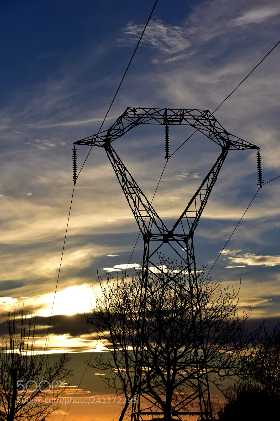 Nikon D3400 sample photo. Pylon at sunset photography