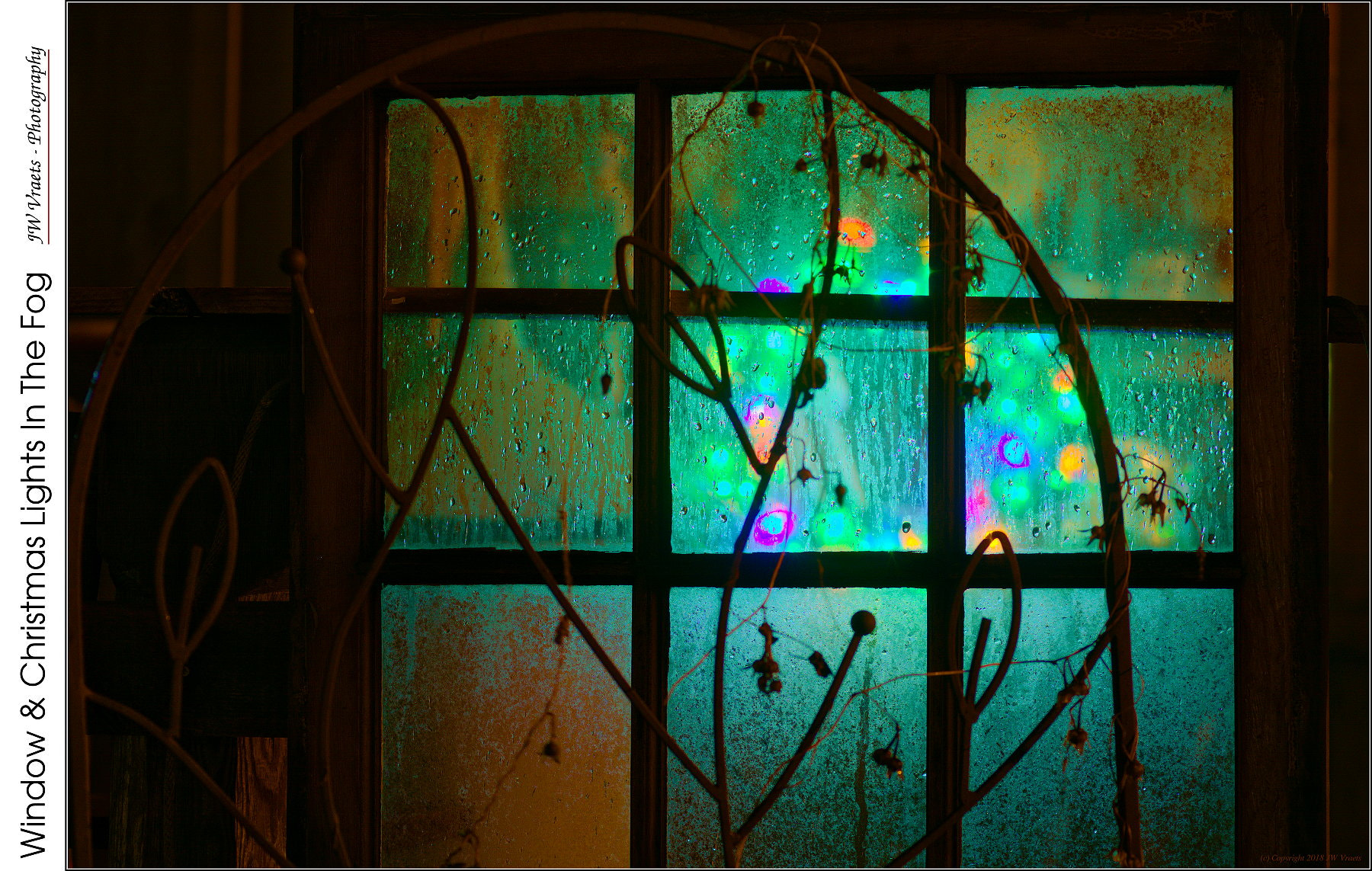 Nikon D7100 sample photo. Window & christmas lights in the fog photography