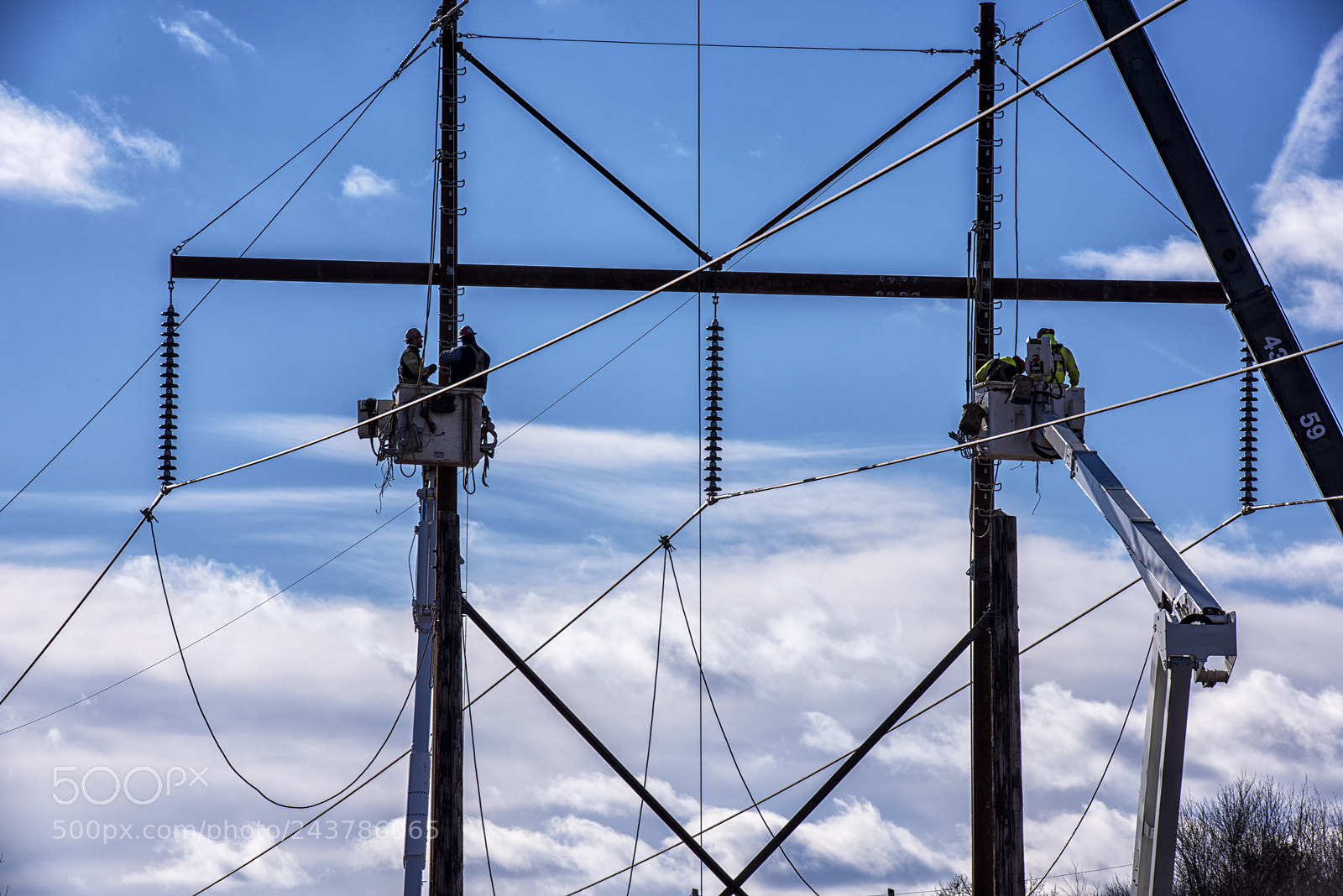 Nikon D810 sample photo. Electrical workers on the photography