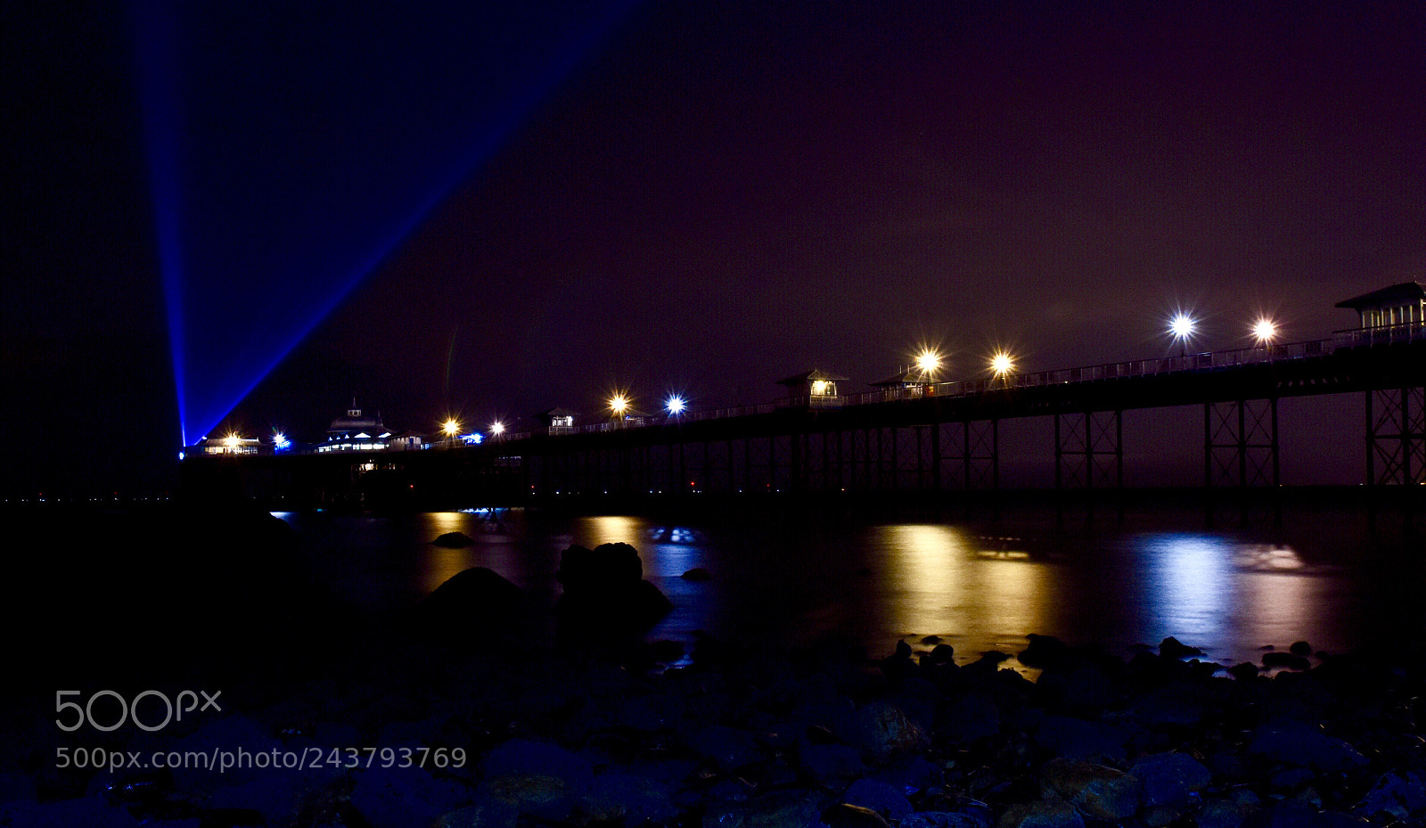 Nikon D7200 sample photo. Llandudno pier by night photography