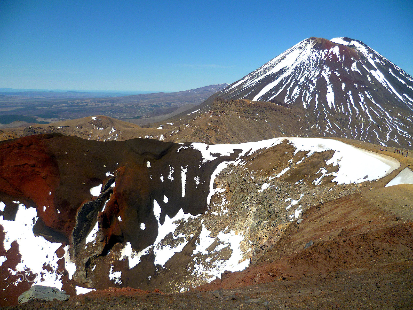 Panasonic DMC-FS11 sample photo. Red crater and mount ngauruhoe in tongariro np photography