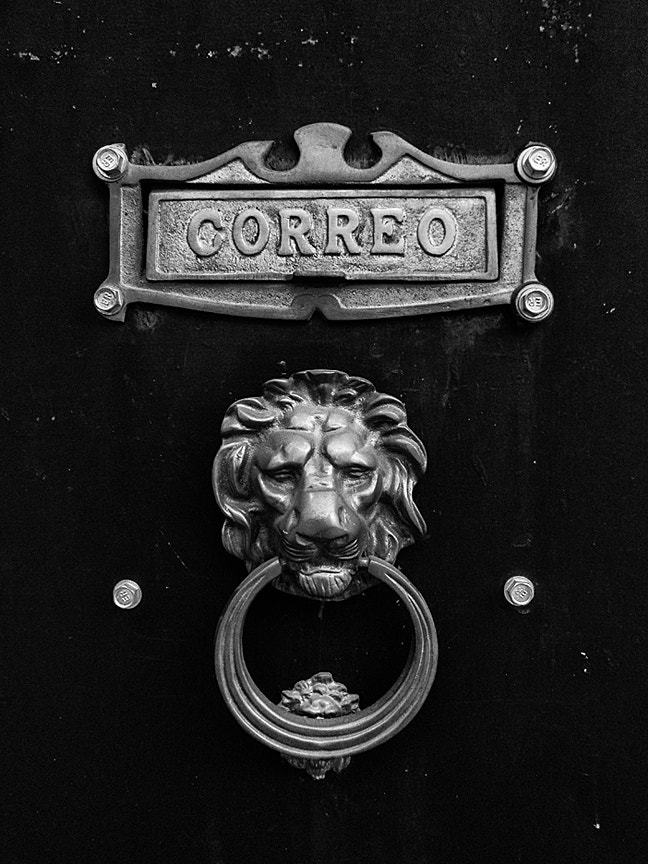 Canon PowerShot A3300 IS sample photo. Llamador de la puerta - leon dorado 1 (door knocker - gold lion photography