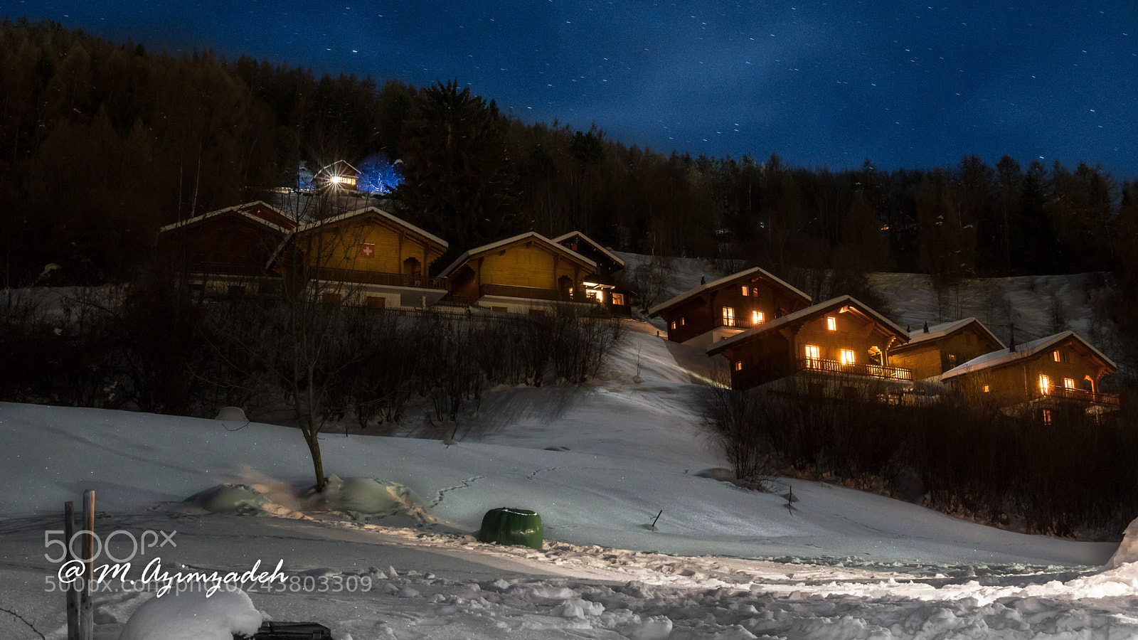 Sony a6500 sample photo. Zermat at night photography
