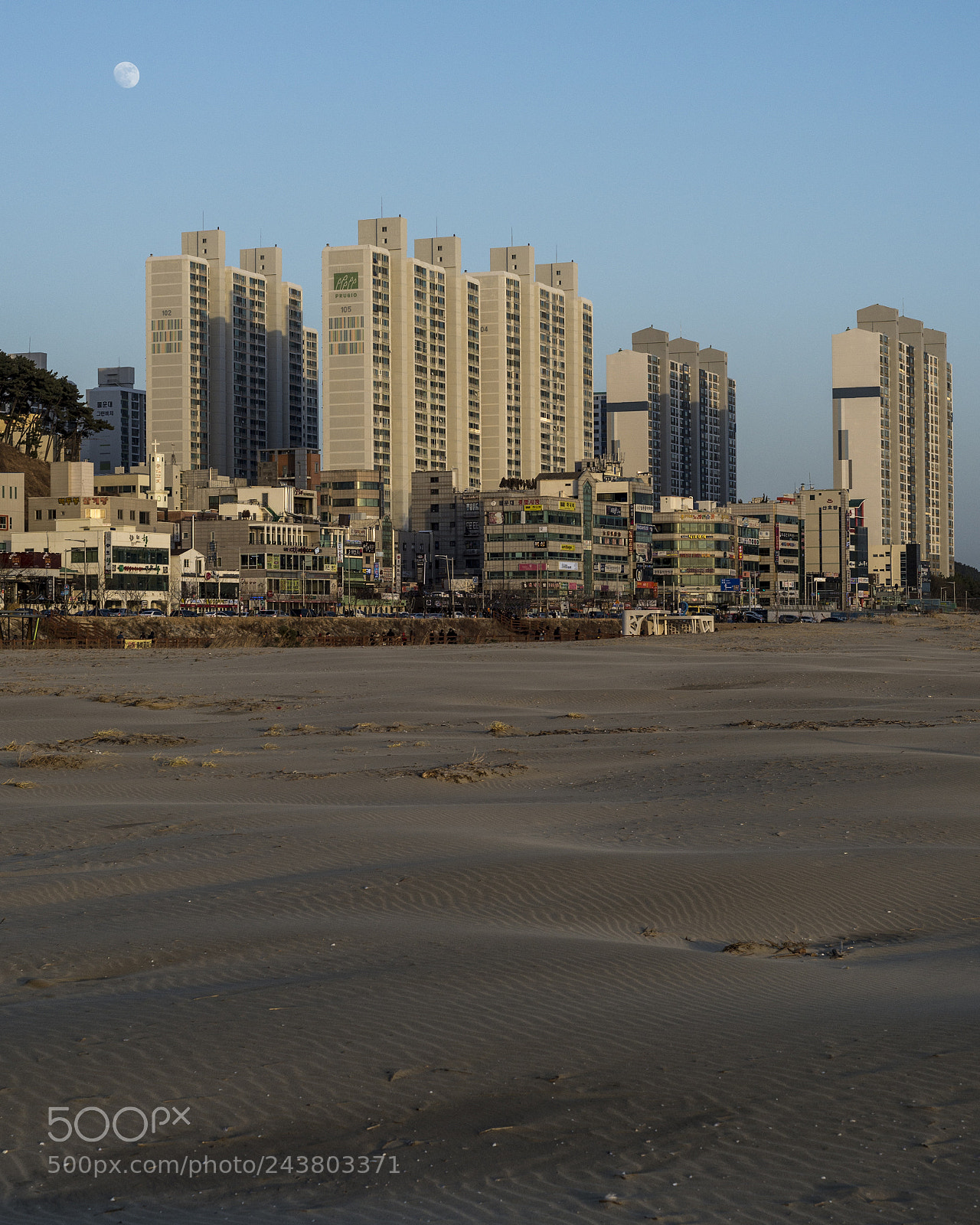 Nikon D610 sample photo. Apartments on beach, busan photography