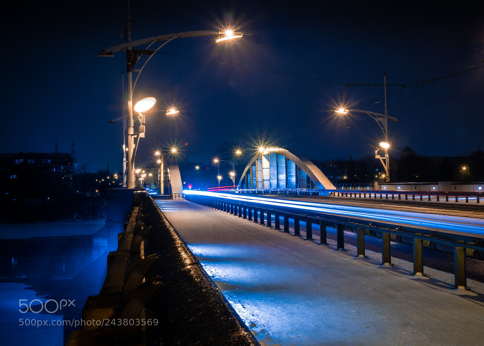 Olympus PEN E-PL5 sample photo. Bridge at winter night photography