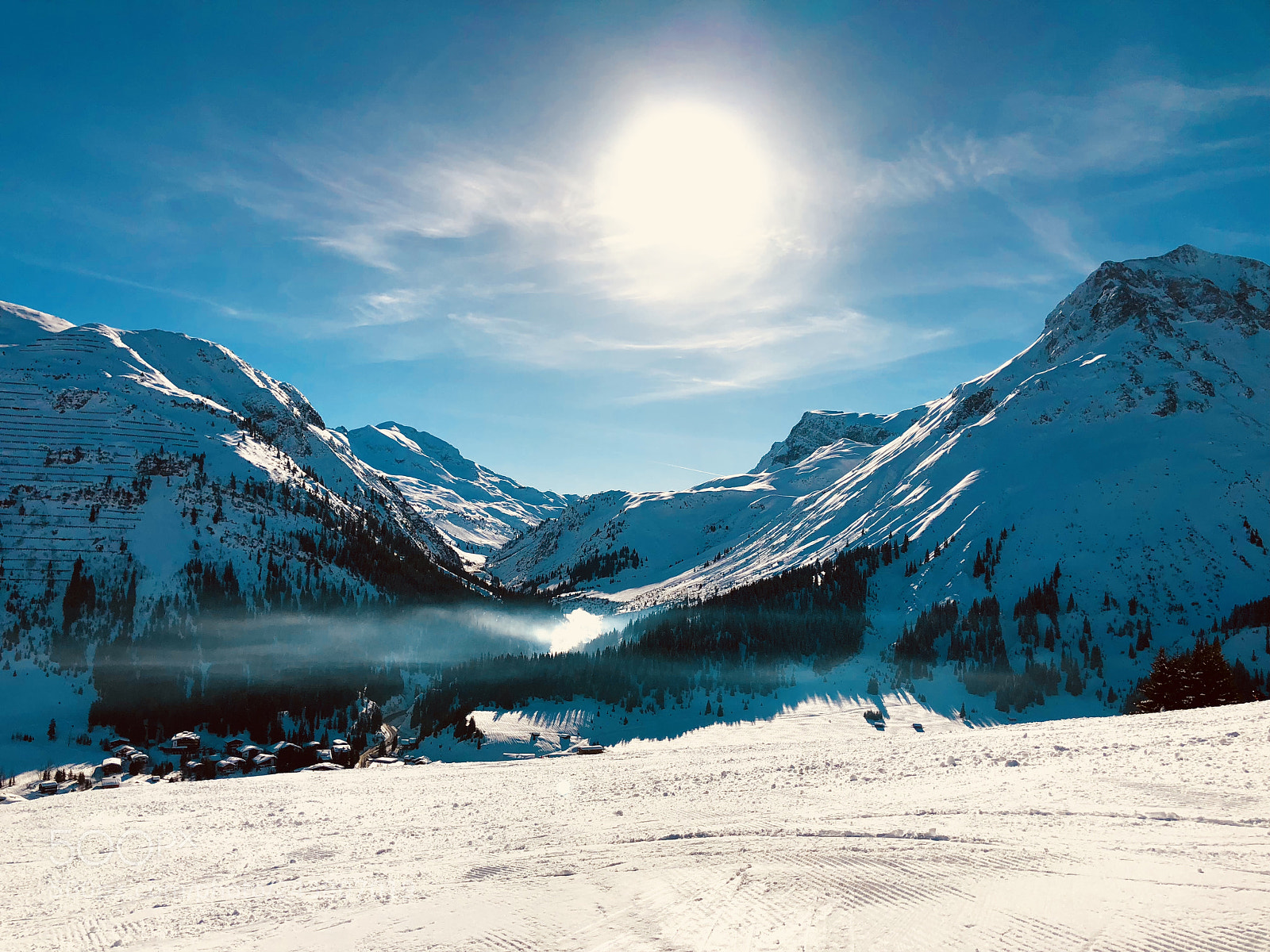 Apple iPhone X sample photo. Blue run in lech photography