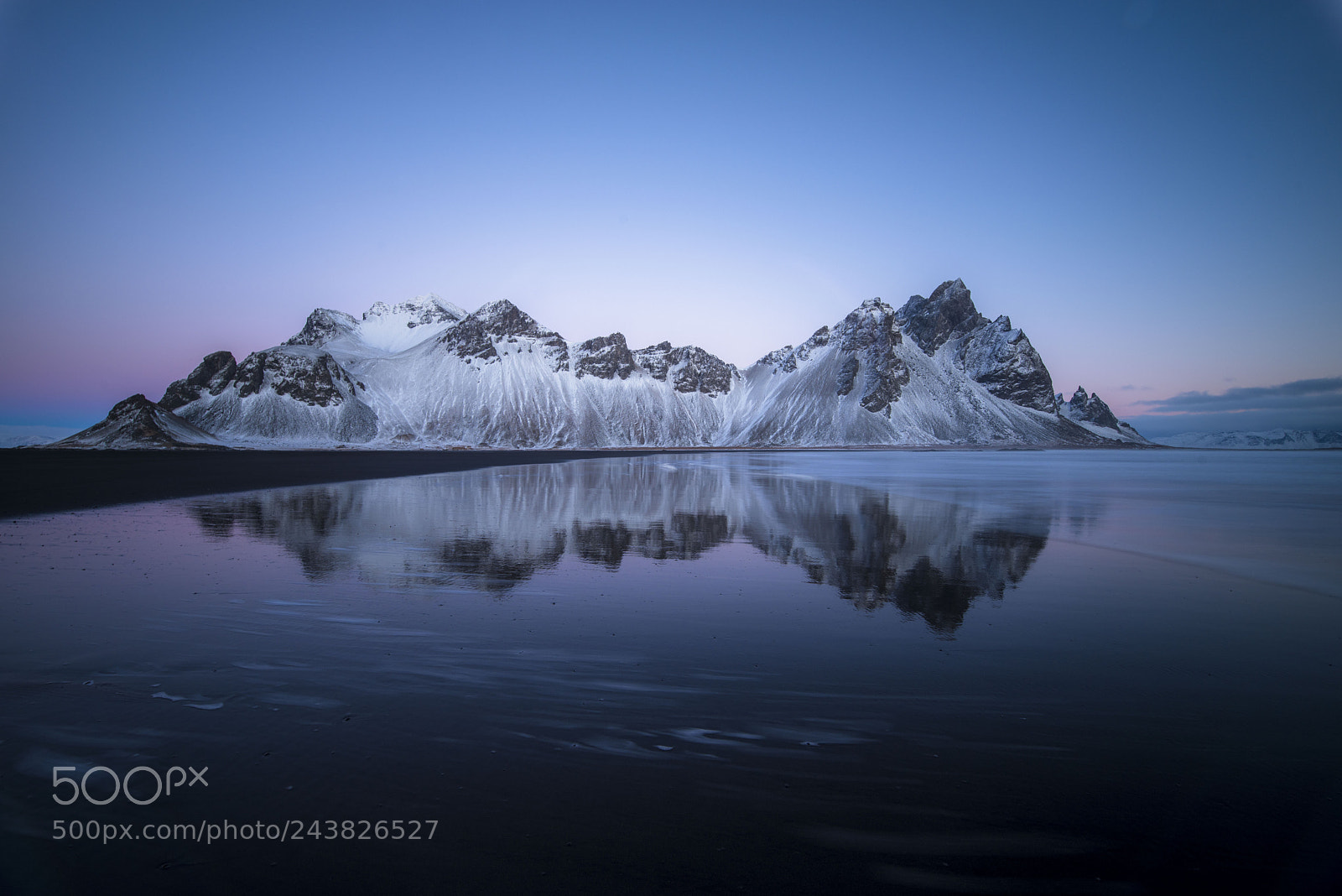 Pentax K-1 sample photo. Twilight vestrahorn photography
