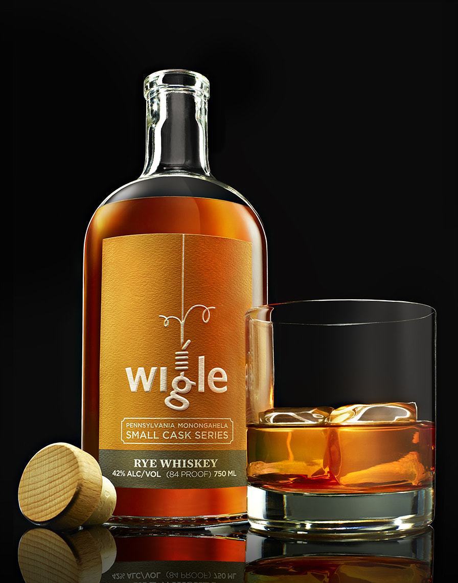 Phase One IQ140 sample photo. Beverage photo of wigle whisky photo by brian kaldorf photography