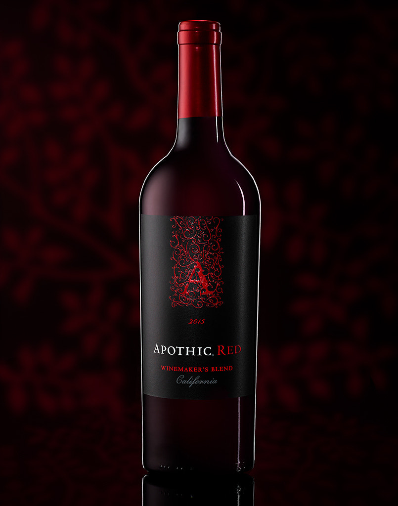 Phase One IQ140 sample photo. Beverage shot of apothic red wine photo by brian kaldorf photography