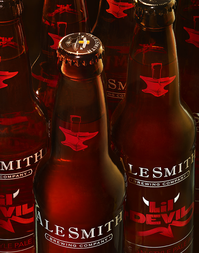 Phase One IQ140 sample photo. Beverage shot of lil devil beer photo by brian kaldorf photography