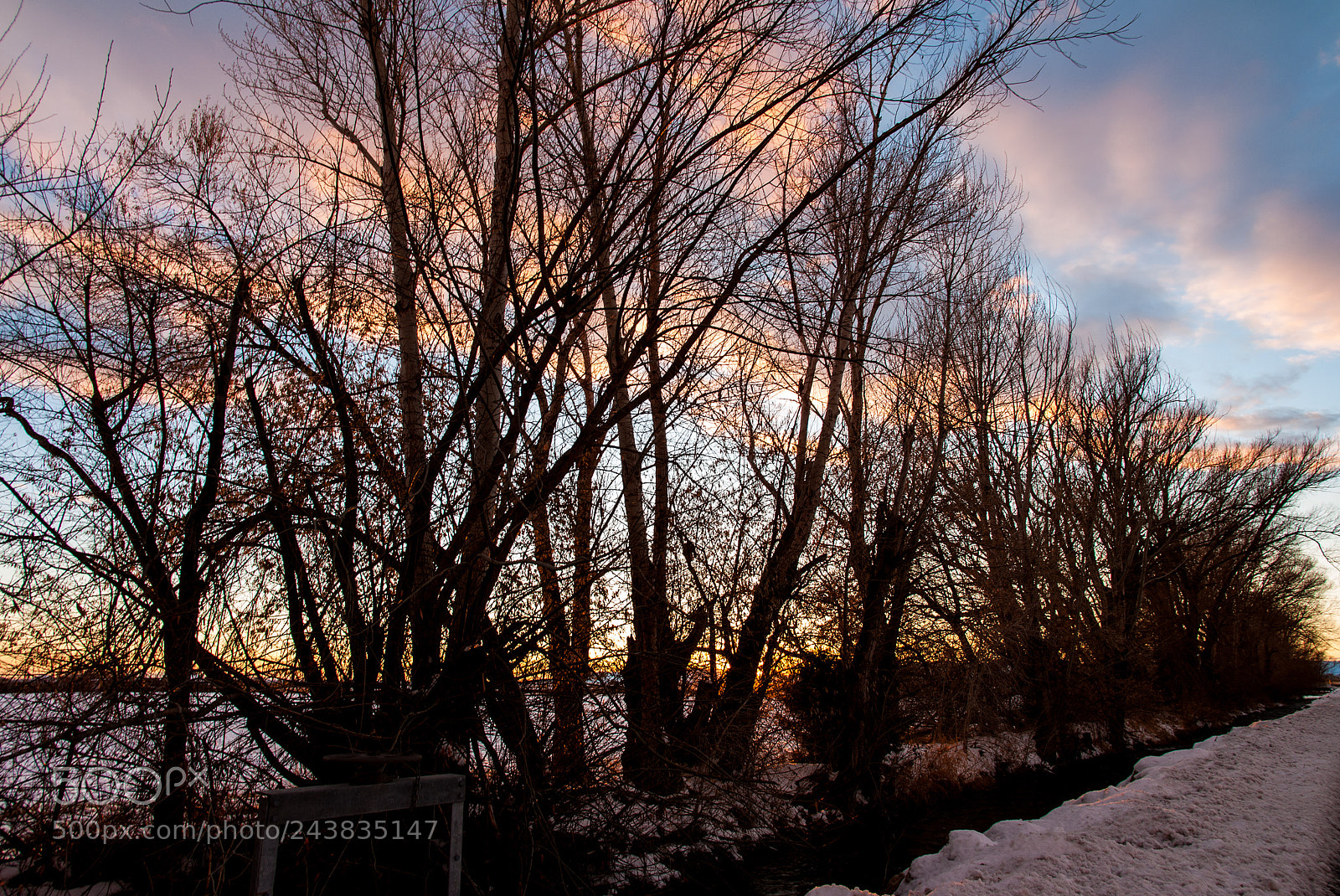 Pentax K20D sample photo. Winter sunset photography