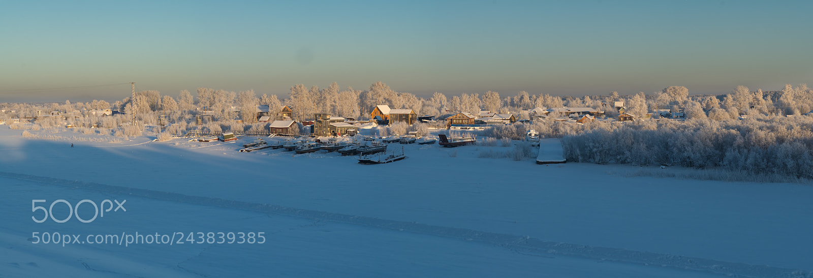 Nikon D7100 sample photo. Winter village at sunset photography
