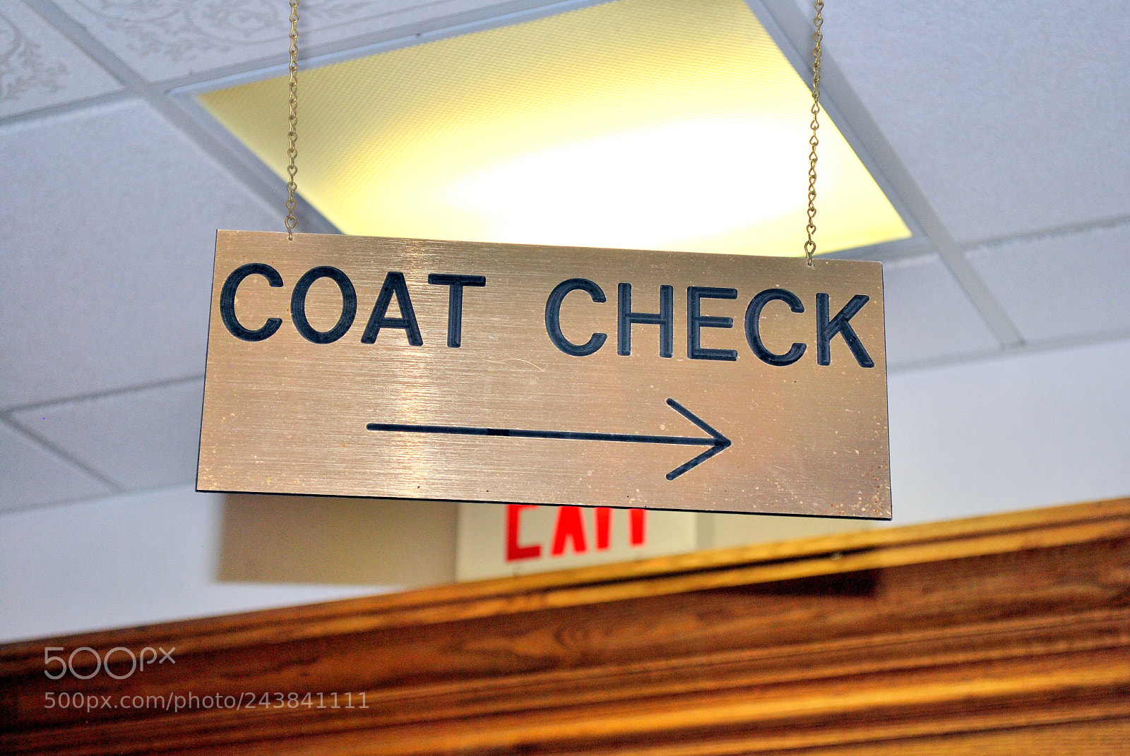Nikon D60 sample photo. Coat check sign. photography