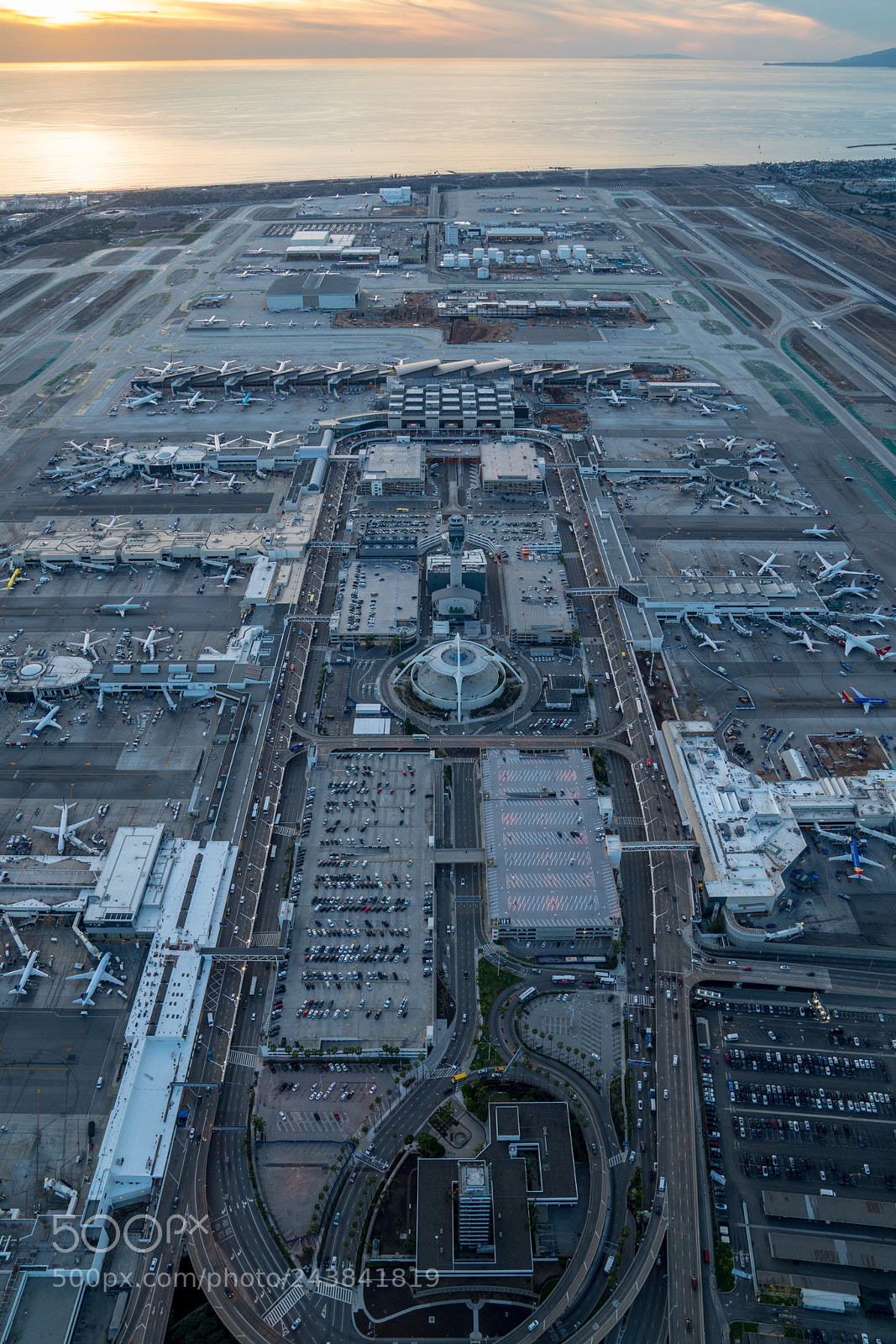 Sony a9 sample photo. Sunset over lax airport photography