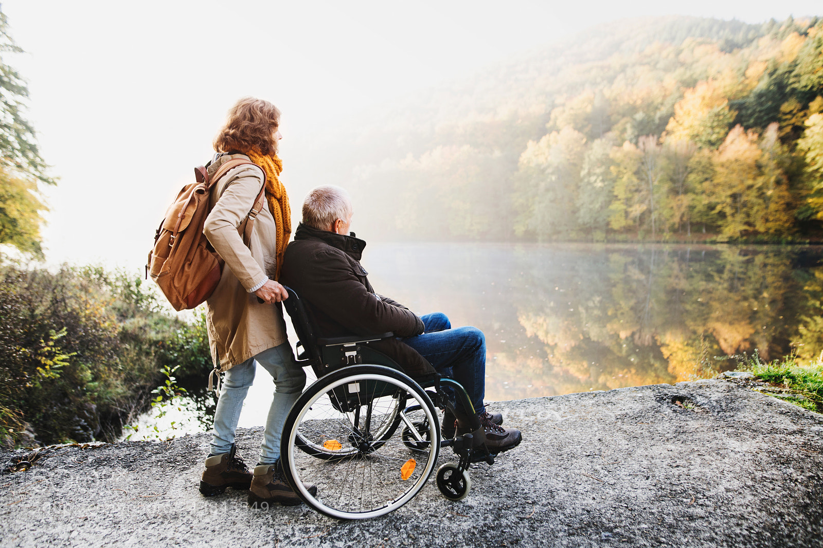 Nikon D5 sample photo. Senior couple with wheelchair photography