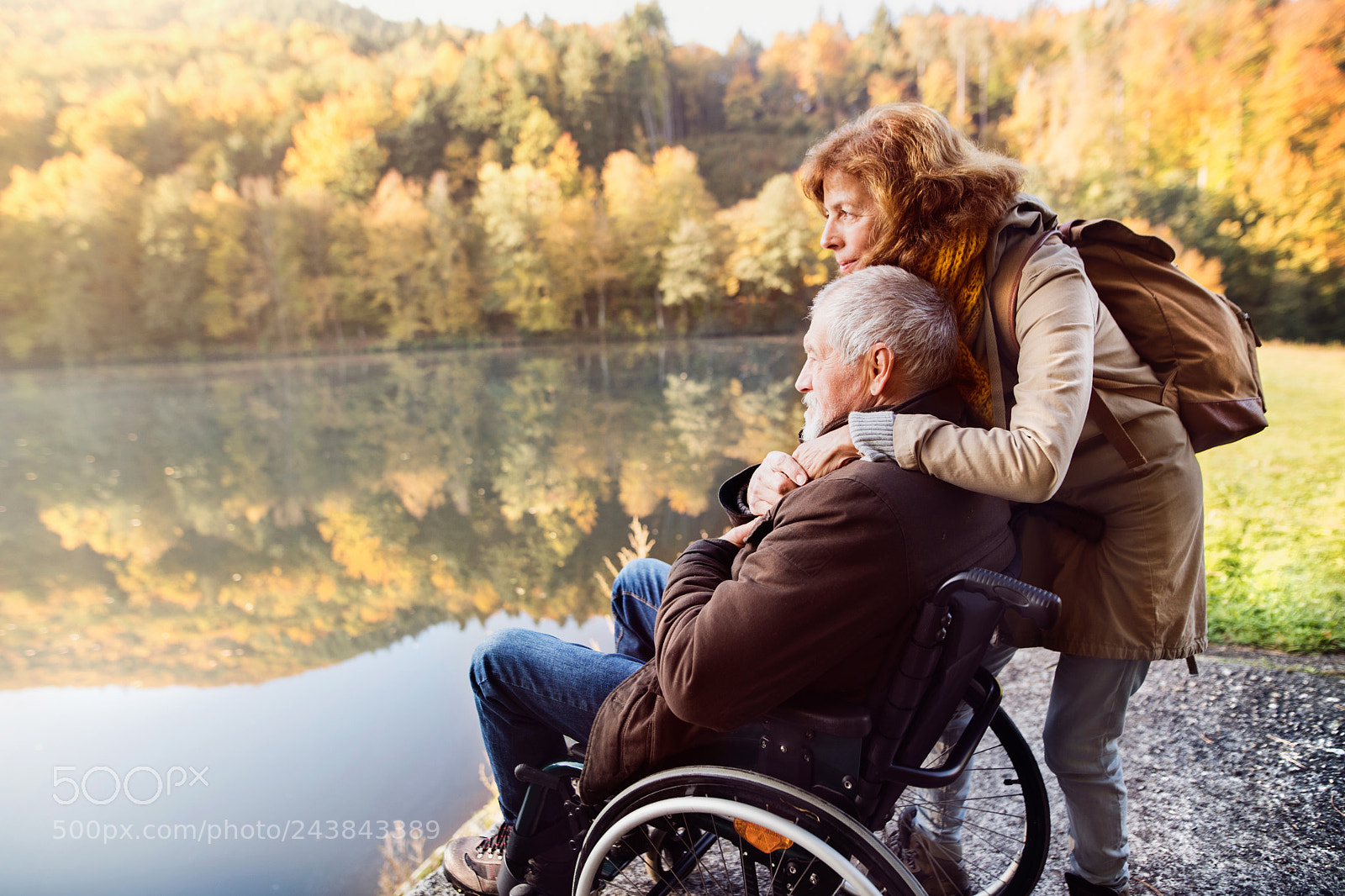 Nikon D5 sample photo. Senior couple with wheelchair photography