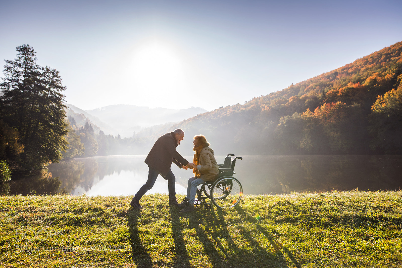 Nikon D5 sample photo. Senior couple with wheelchair photography