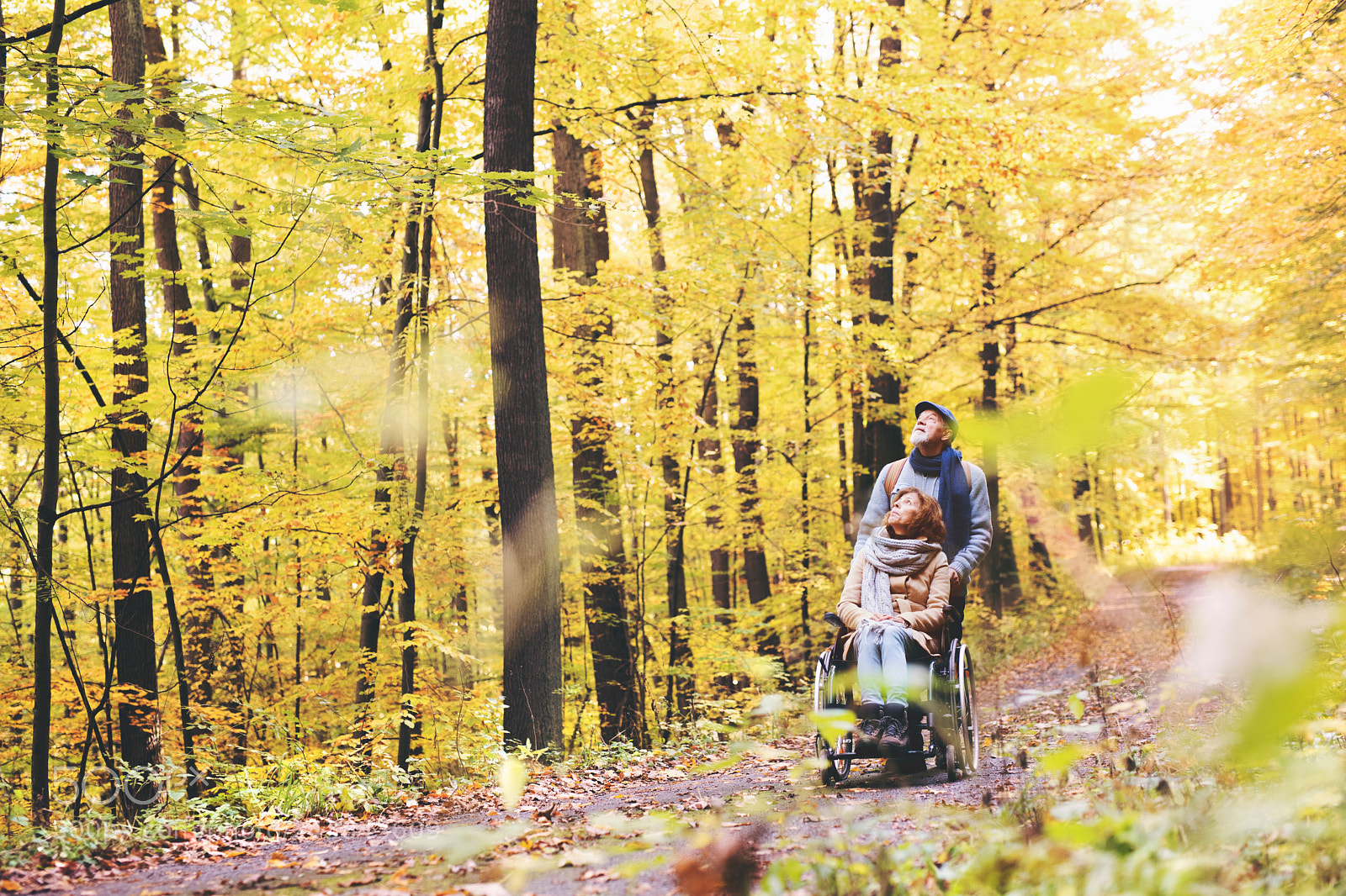 Nikon D5 sample photo. Senior couple with wheelchair photography