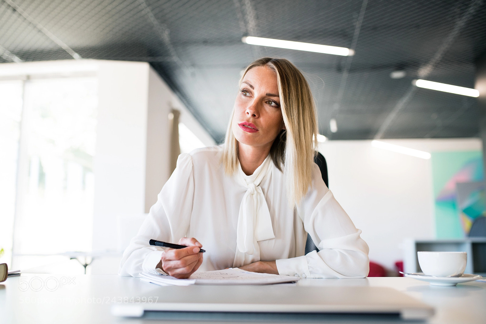 Nikon D5 sample photo. Businesswoman at the desk photography
