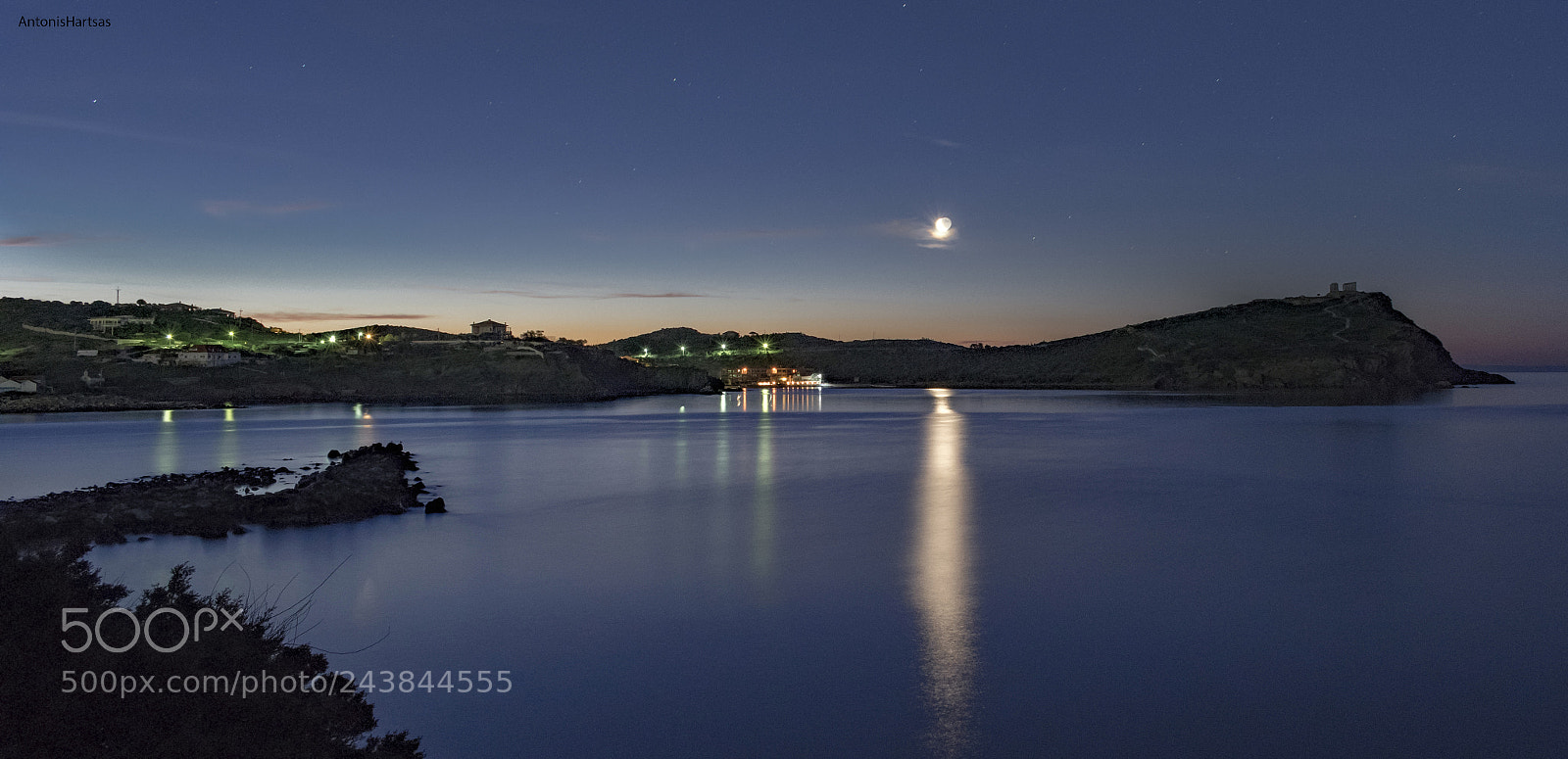 Nikon D3400 sample photo. Sounio at night photography