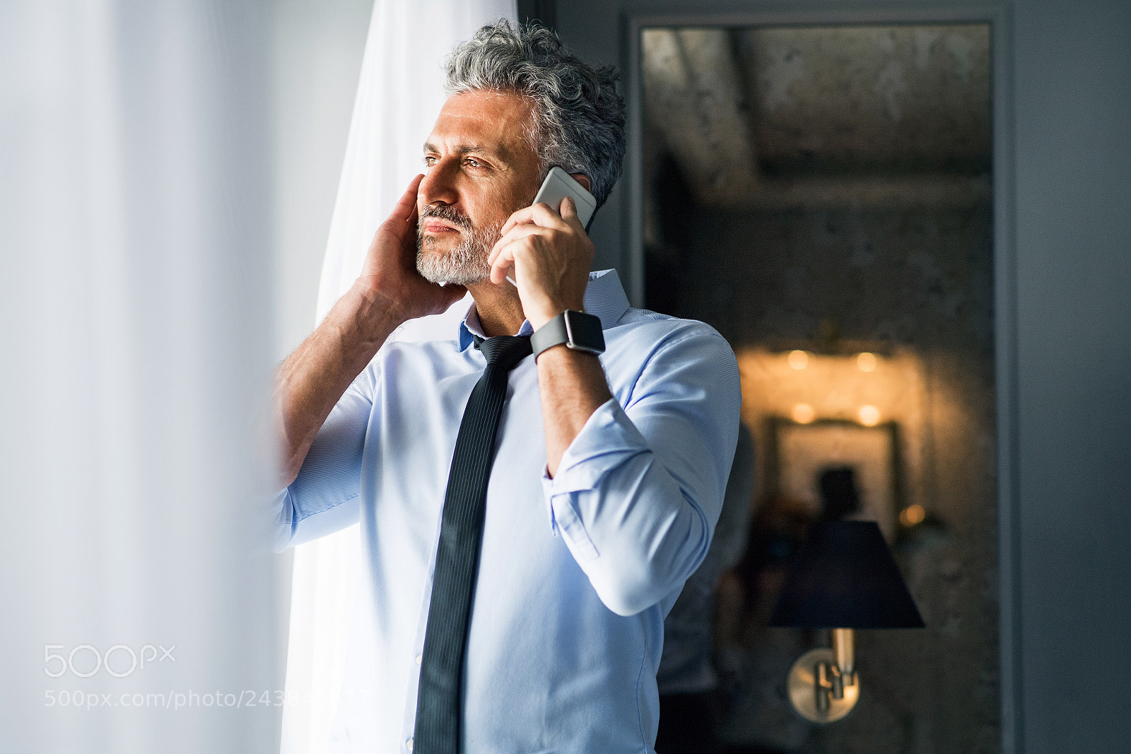Nikon D5 sample photo. Mature businessman with smartphone photography