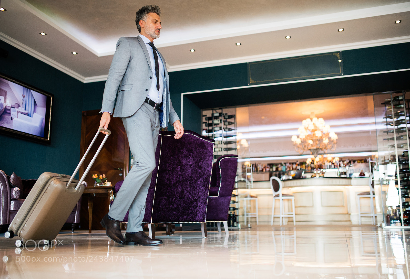 Nikon D5 sample photo. Mature businessman entering hotel photography