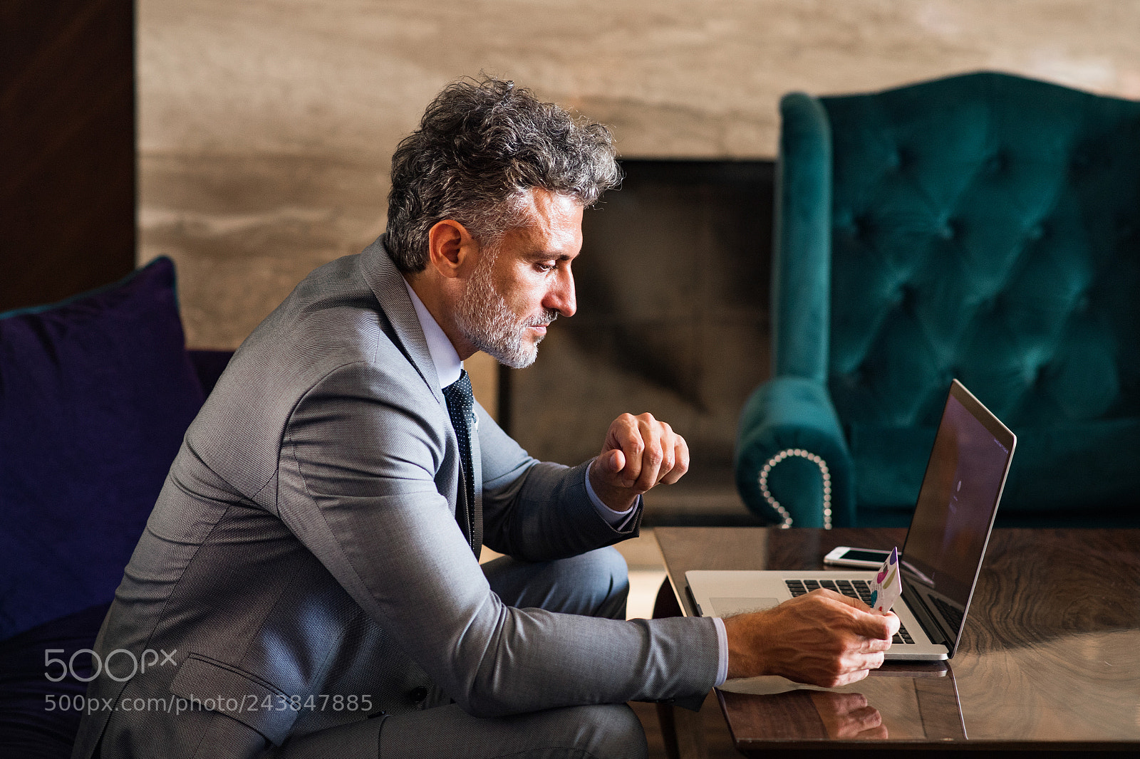 Nikon D5 sample photo. Mature businessman with laptop photography