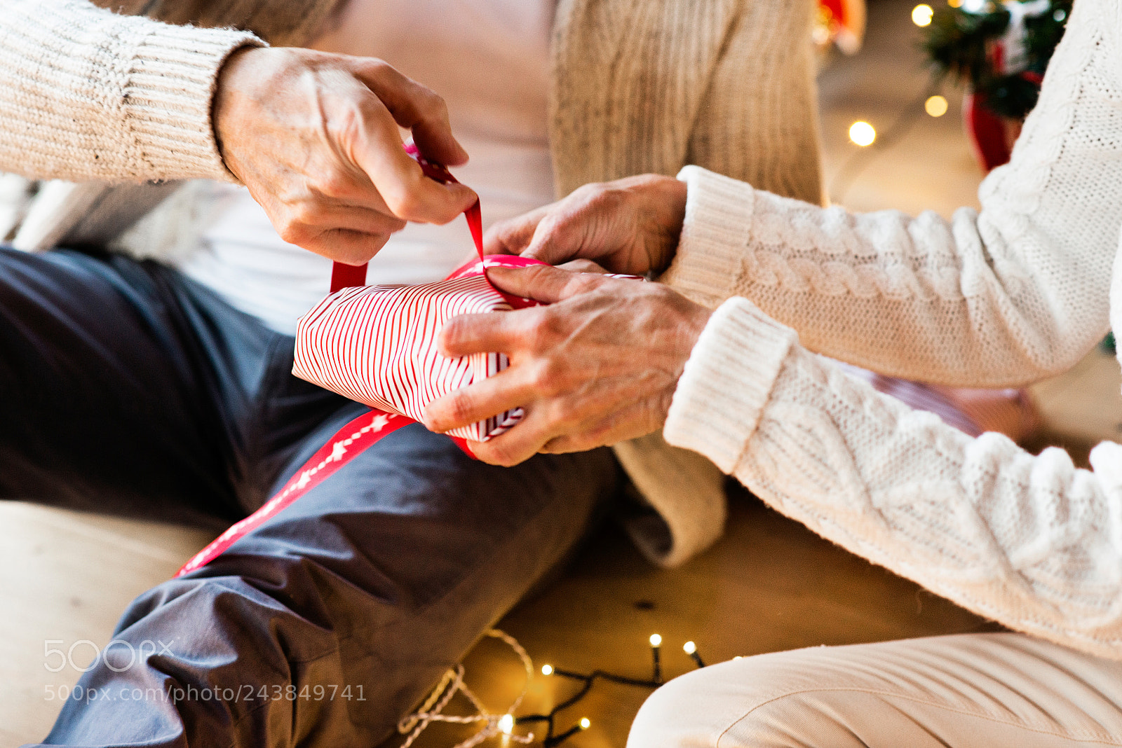 Nikon D800 sample photo. Unrecognizable senior couple wrapping photography