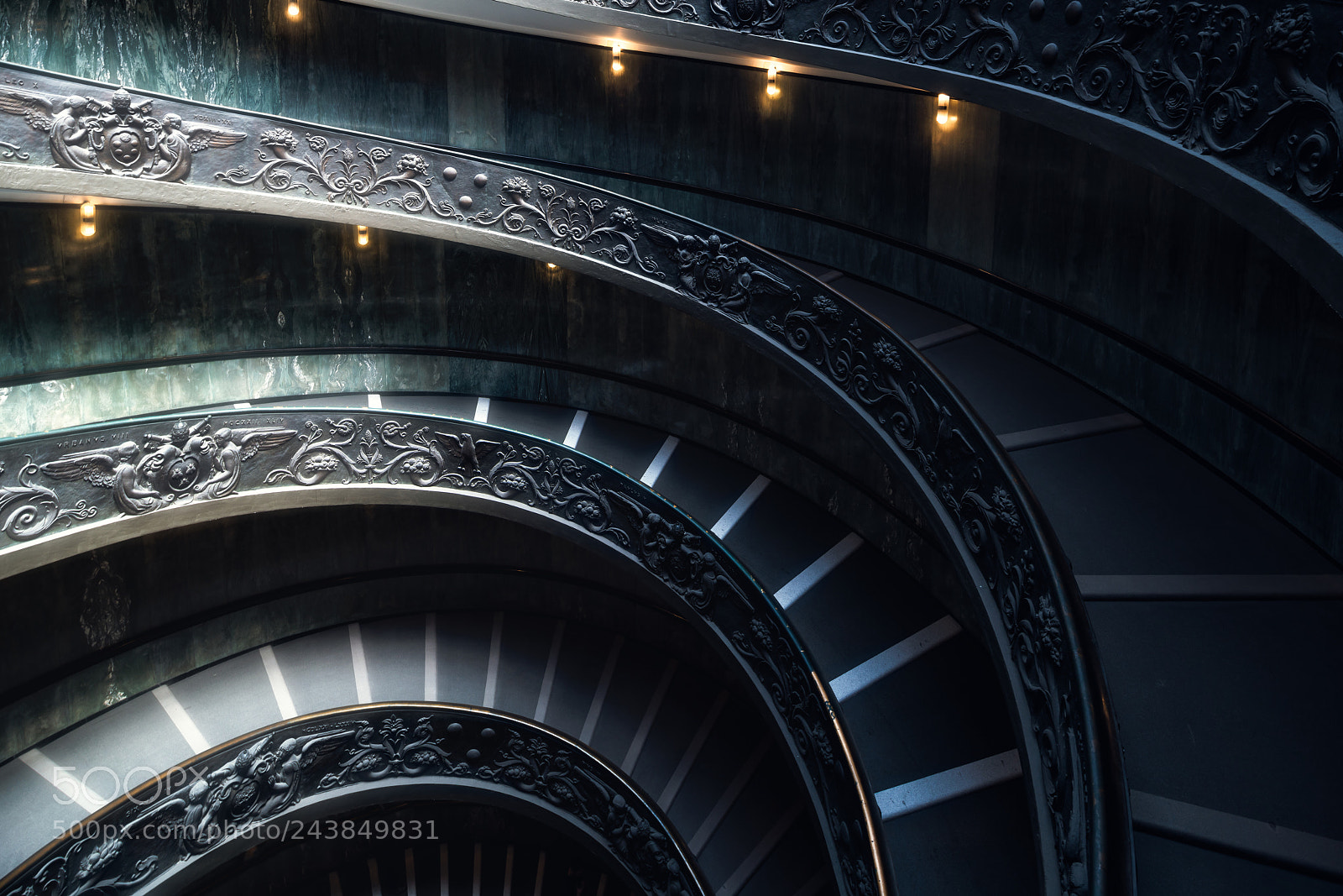 Sony a7R II sample photo. Vatican museum spiral stair photography