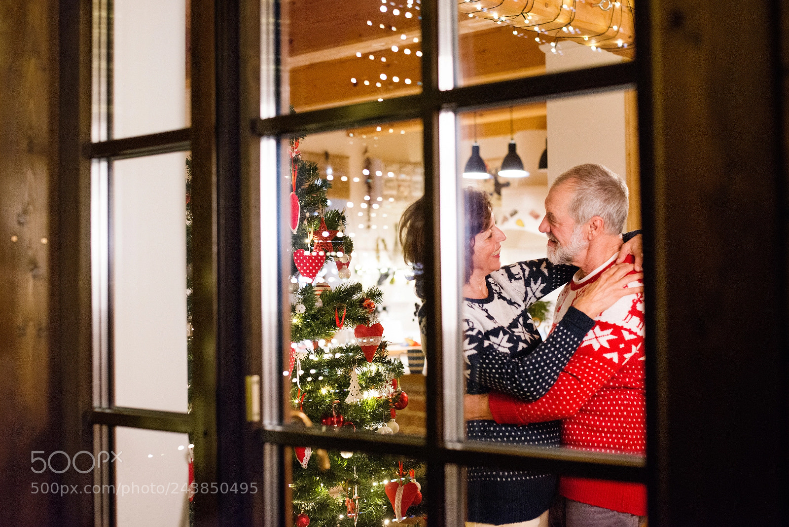 Nikon D800 sample photo. Senior couple at christmas photography