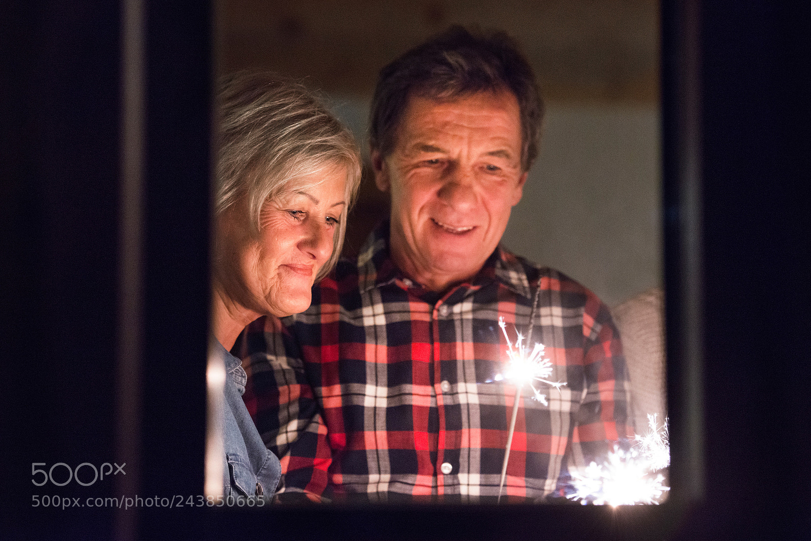 Nikon D800 sample photo. Senior couple with sparklers photography