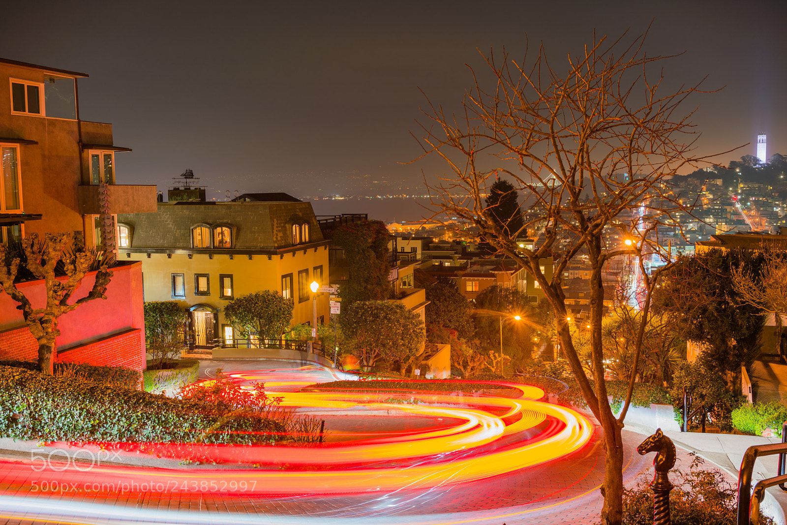 Sony a7R II sample photo. Lombard street at night photography